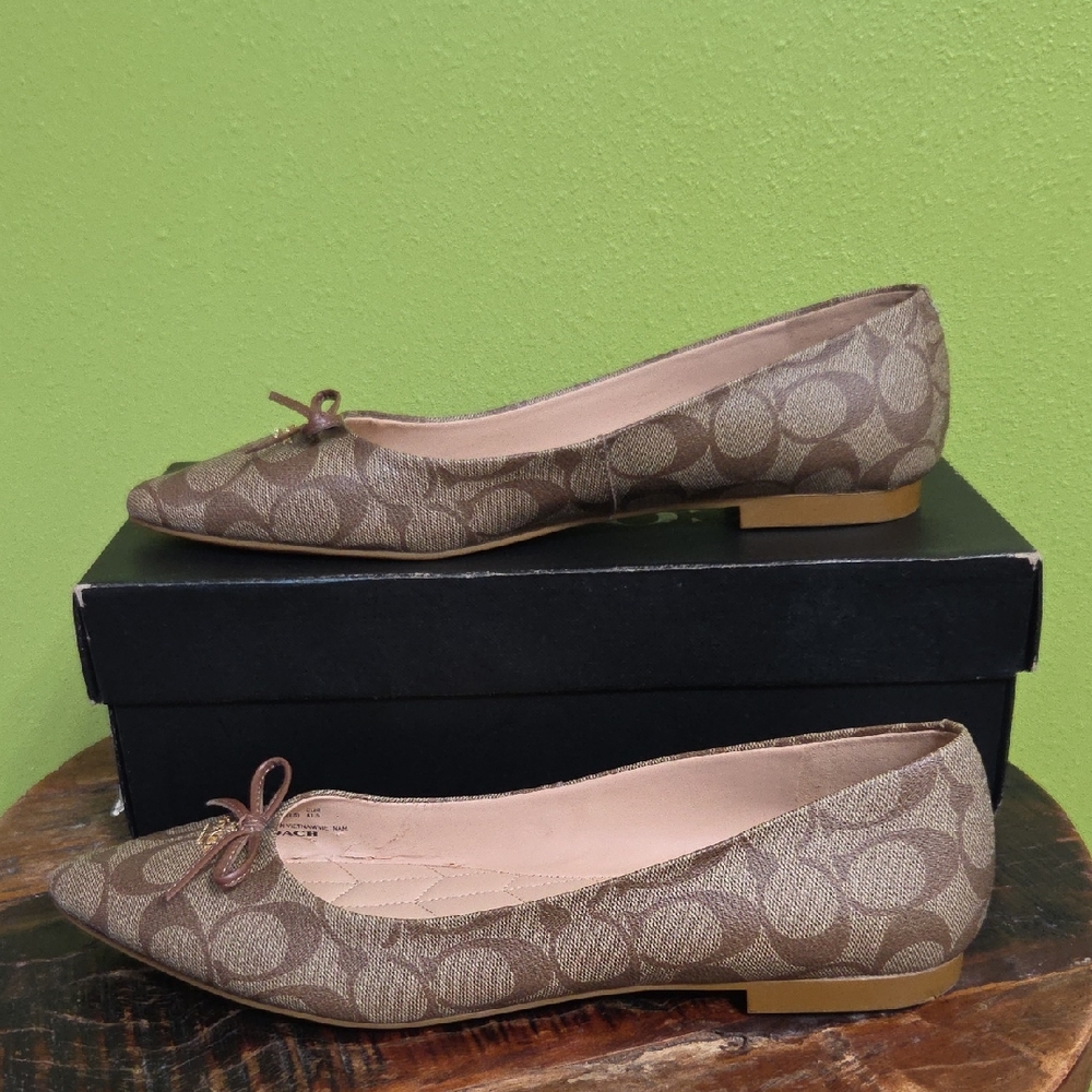 Coach Brown Patterned Women's Flats